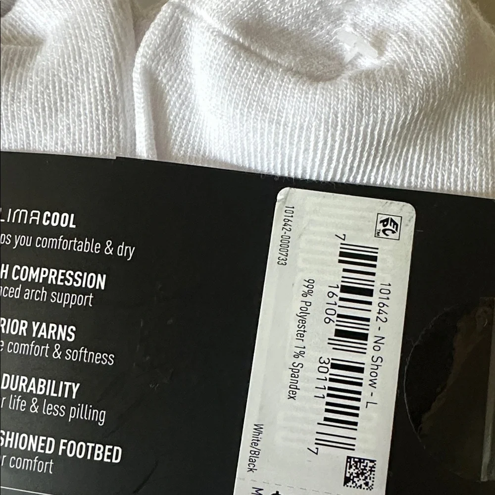 adidas Men's White Athletic no show Socks - 5 pairs